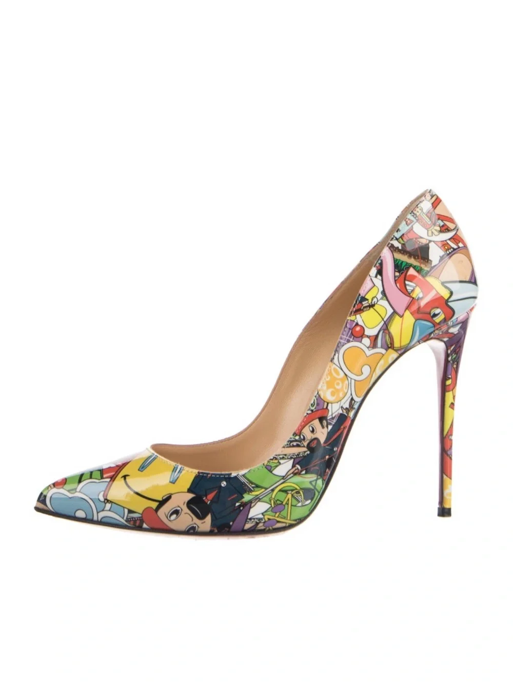 Christian Louboutin Multicolor Graphic Pointed-Toe Stiletto Pump